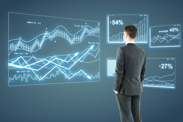 Man Studying Graphs
