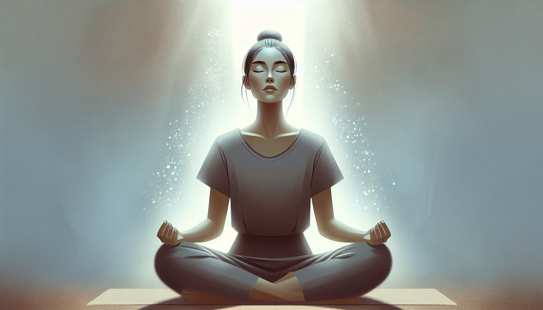 Illustration of deep breathing for stress relief