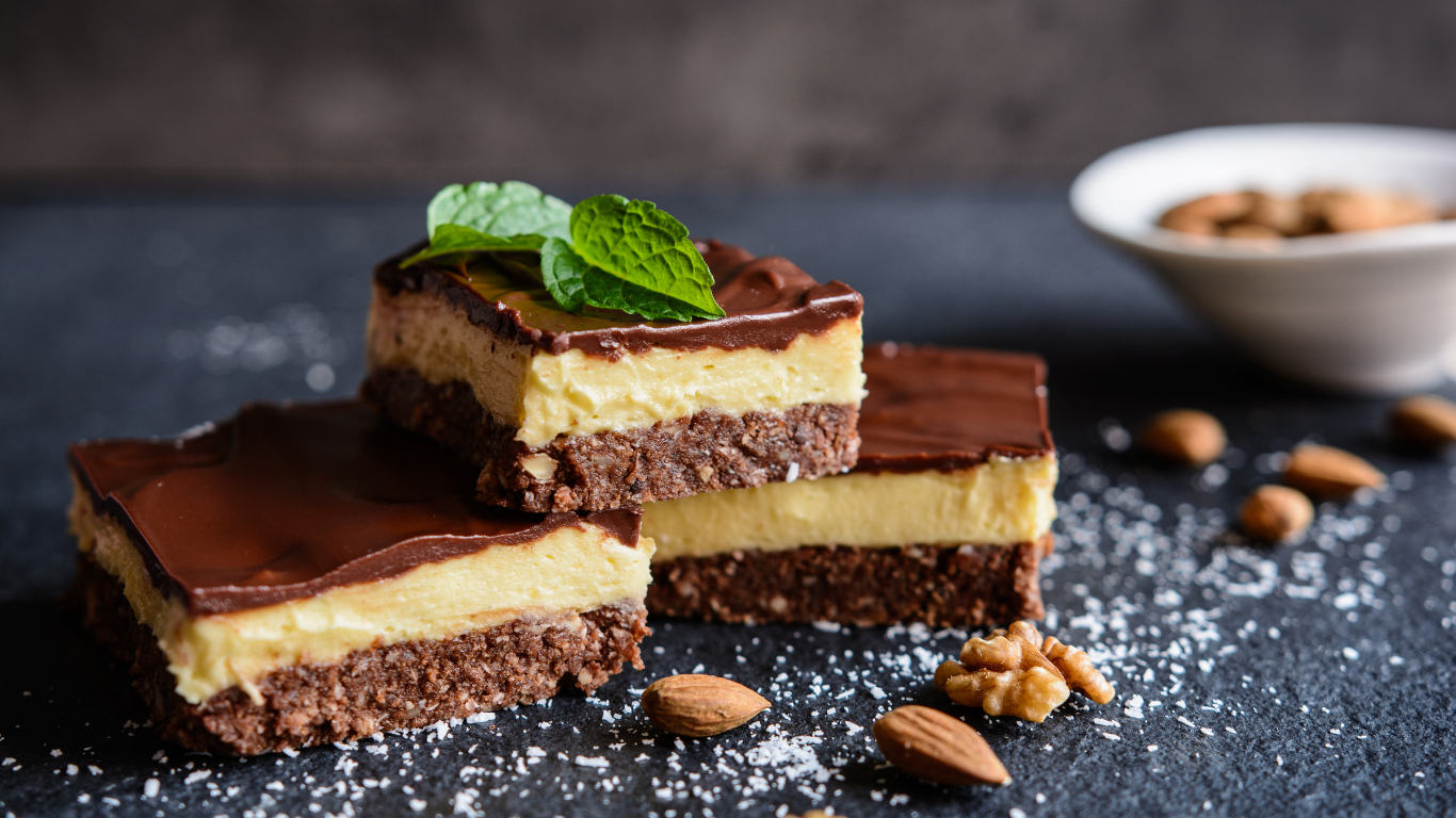 Traditional Nanaimo Bars - Picture by NoirChocolate on Canva https://www.canva.com/photos/MADFLNxpxMo/