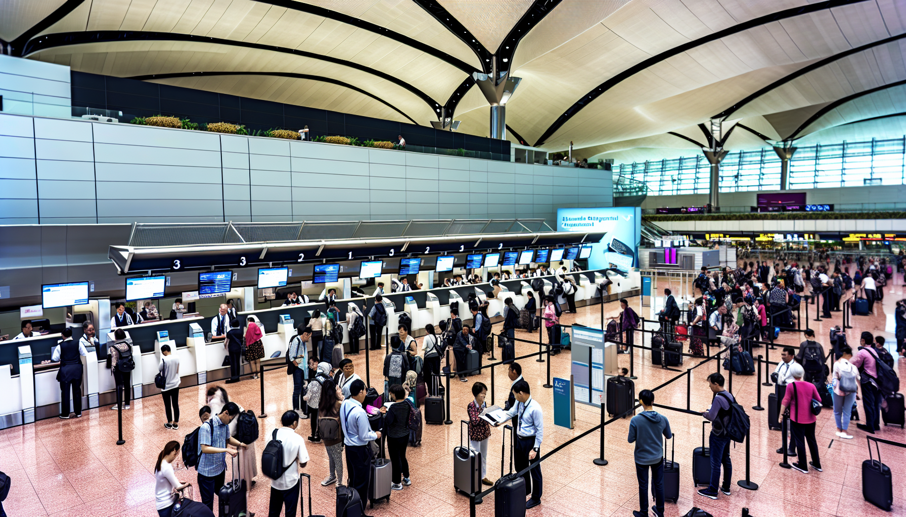 Emirates check-in area at Terminal B