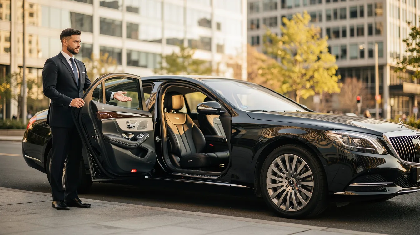 A imagem mostra um carro particular de motorista, ideal para traslados em cidades como o Rio de Janeiro. O veículo está preparado para transportar viajantes de hotéis a aeroportos ou pontos turísticos, oferecendo conforto e praticidade durante a viagem.