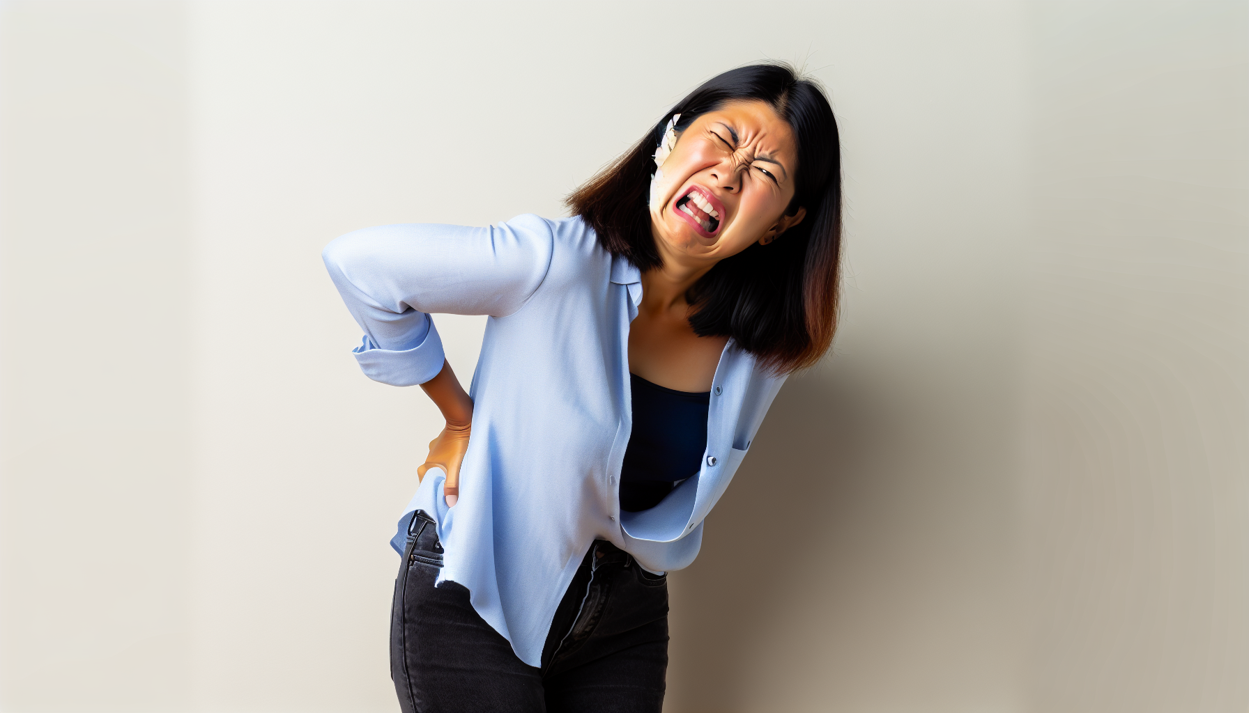 Photo of a person experiencing severe back pain