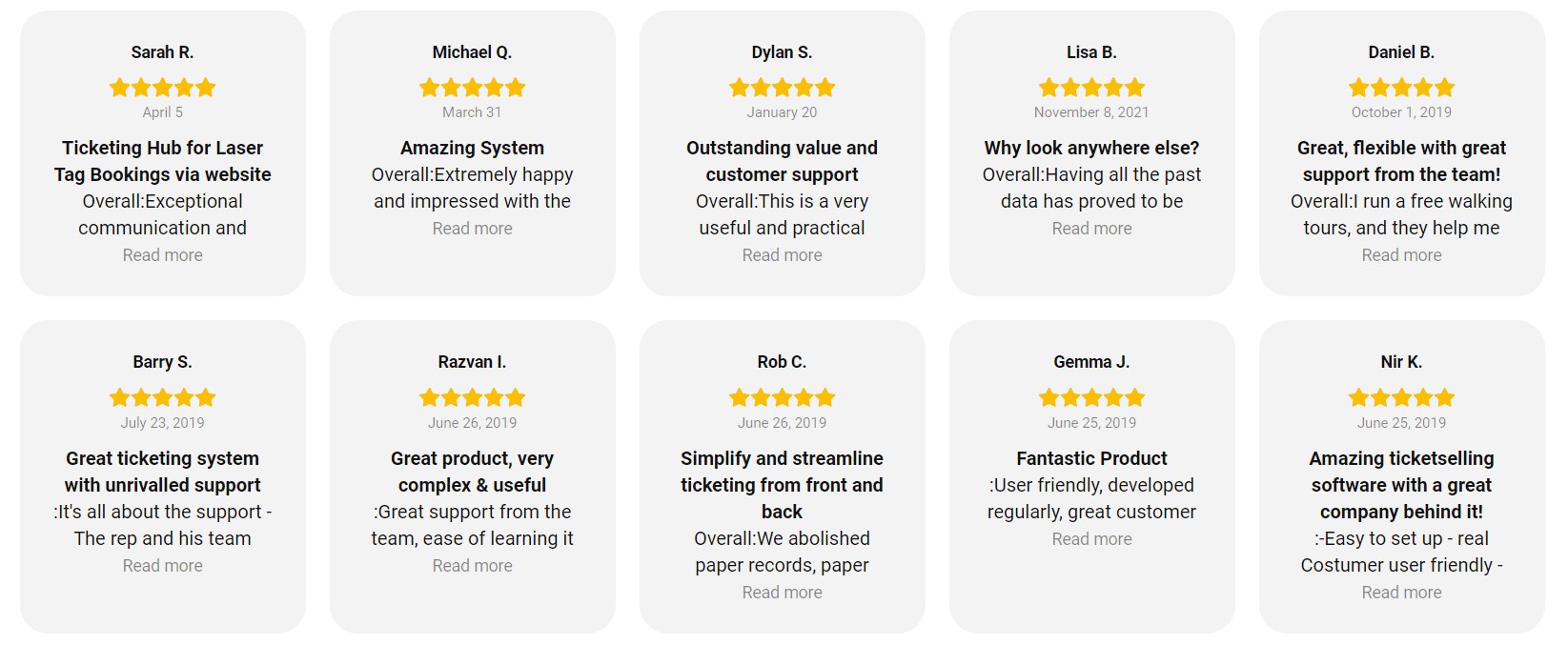 all 5 star capterra reviews by TicketingHub customers