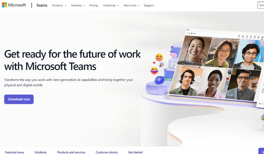 Microsoft Teams homepage