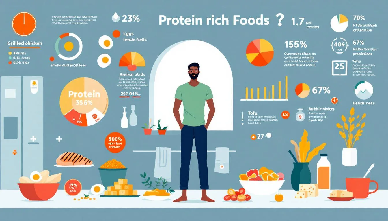 A person considering their dietary choices with protein-rich foods and potential health risks in mind.