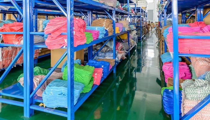 Microfiber towels store at the warehouse of ManyWell