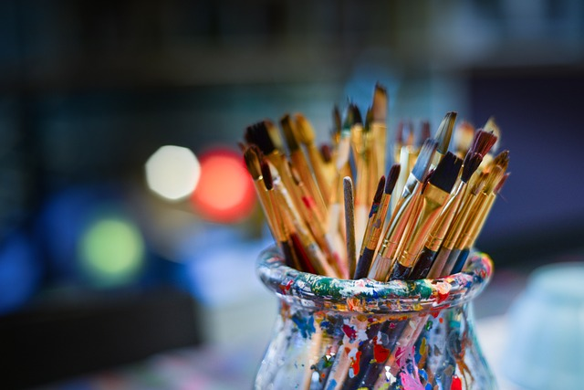 brushes, painter, workshop