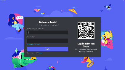 Screenshot of Discord login page