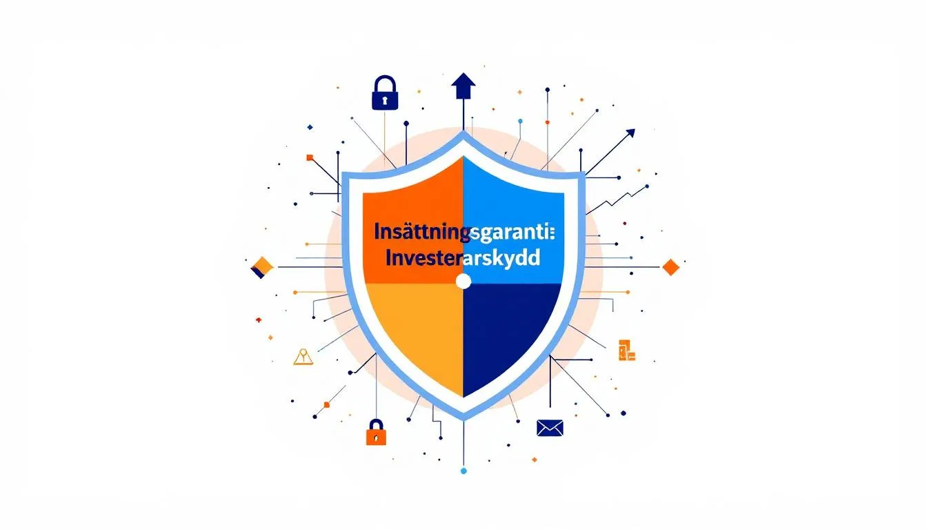 Insättningsgaranti och investerarskydd för ISK med en skyddande sköld.