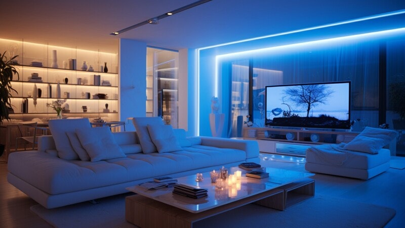High index LED strips used in living room
