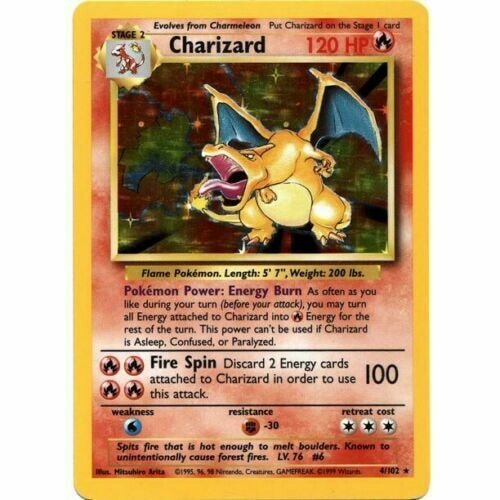 Charizard Shadowless Pokémon tcg