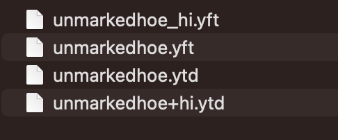 A image of the file names of the cars. 