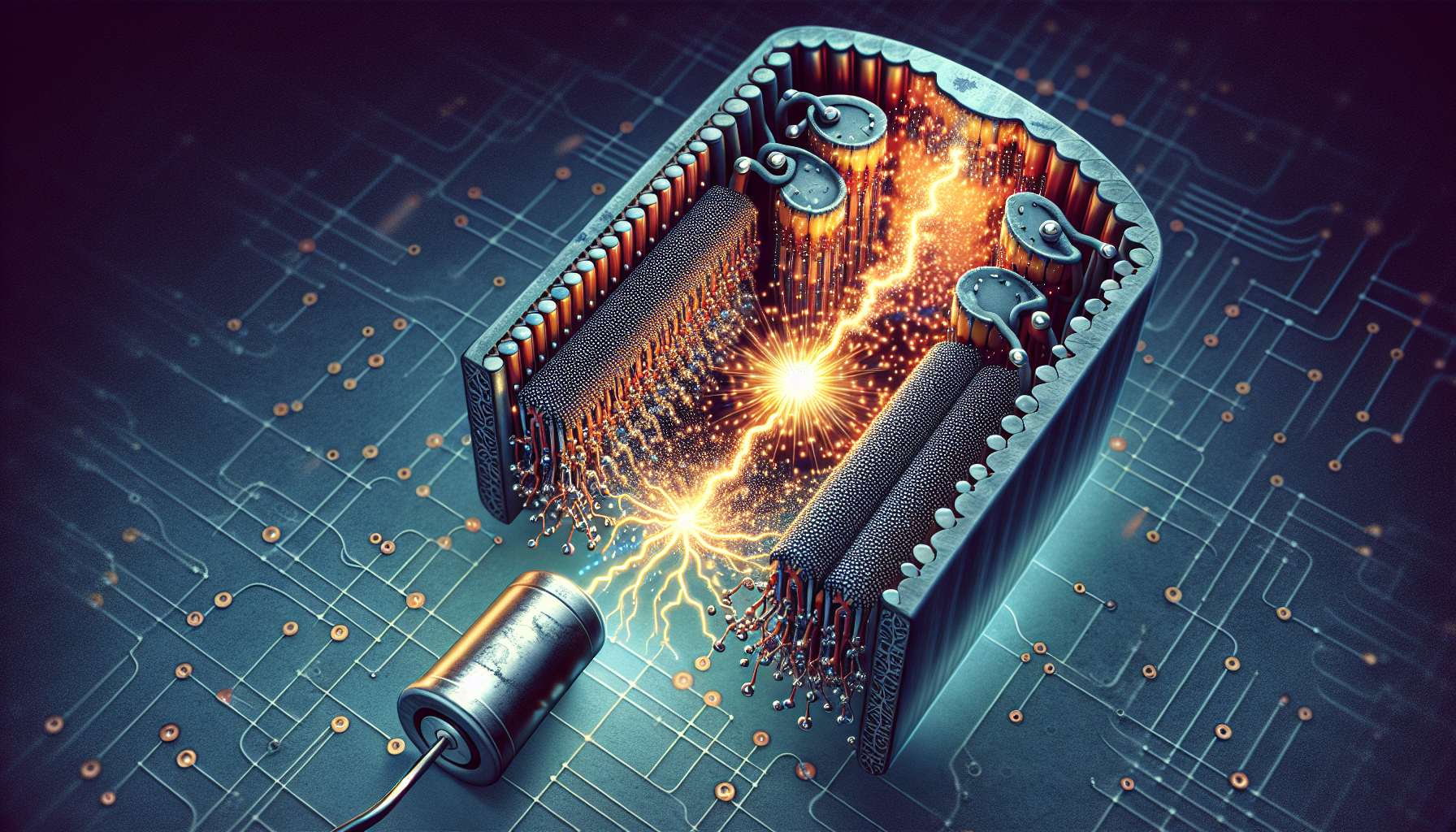 Illustration of capacitor charging