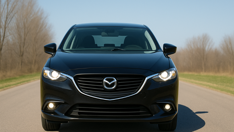 A car with low beam headlighst in well lit urban areas because it avoid blinding to oncoming vehicles