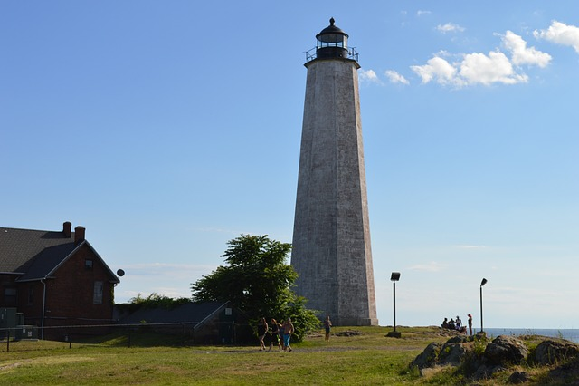 lighthouse, new haven, sky