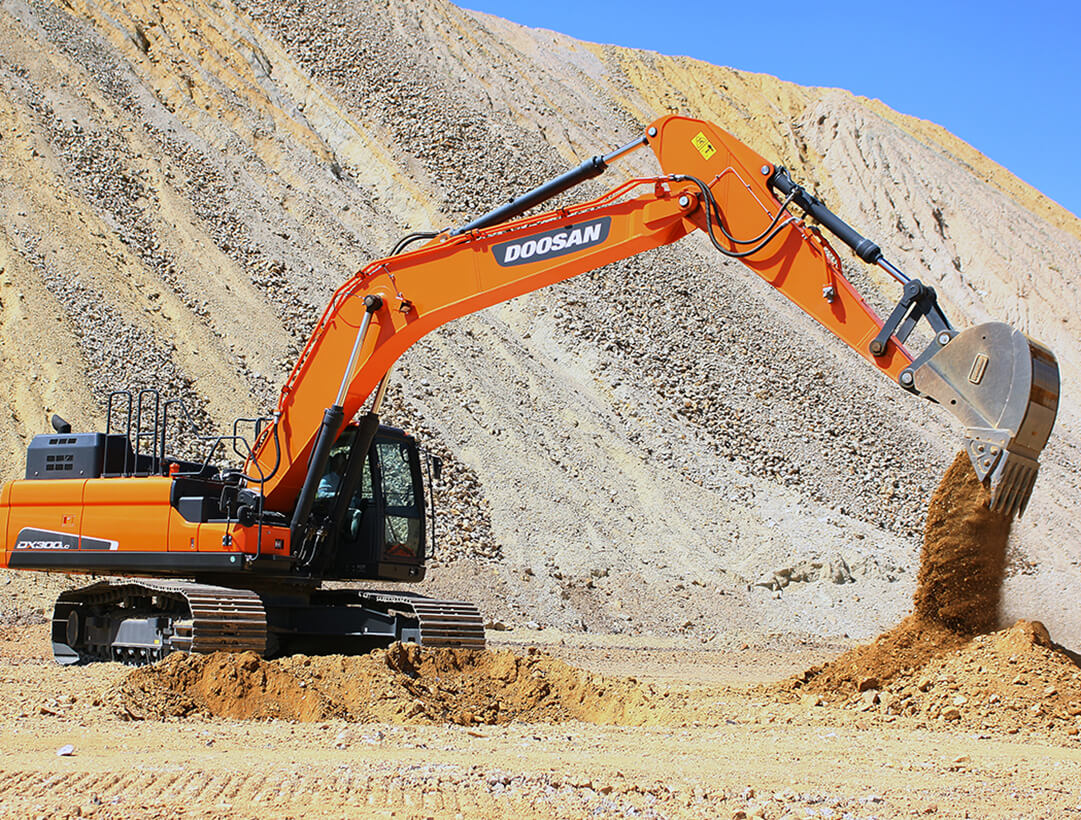 excavators in the field