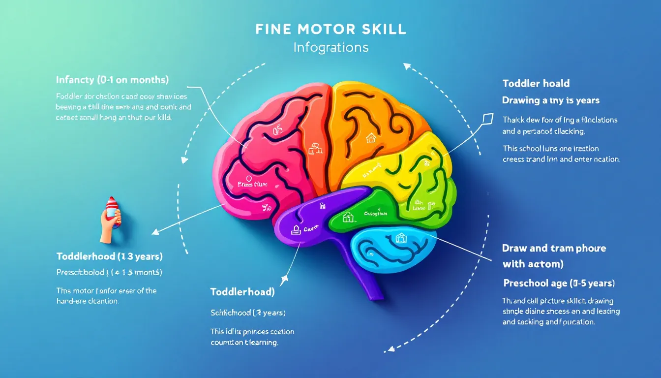 Illustration des étapes du développement de la motricité fine chez les enfants.