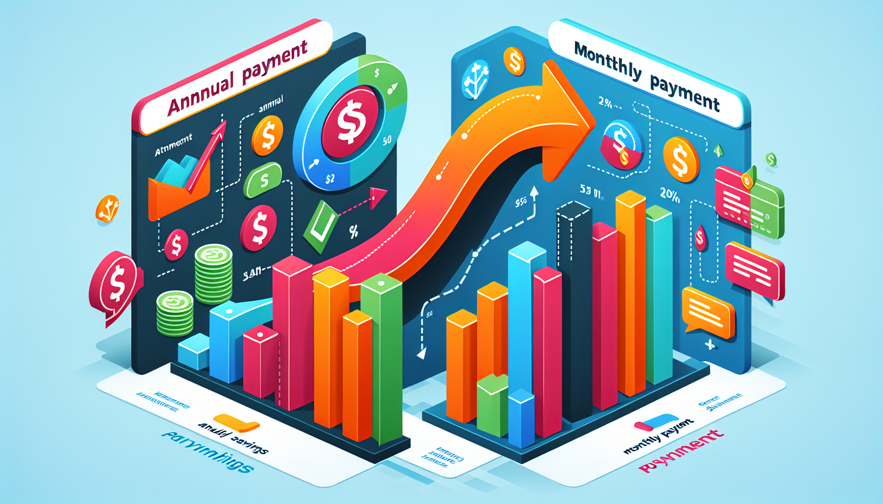 A visual representation of annual vs. monthly payment options for LinkedIn Sales Navigator.