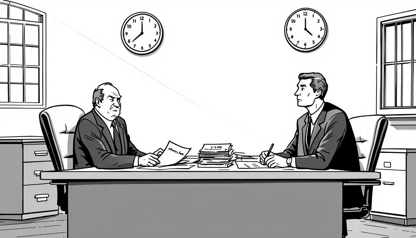 An illustration depicting the impact of bad faith actions on attorney fees in divorce cases.