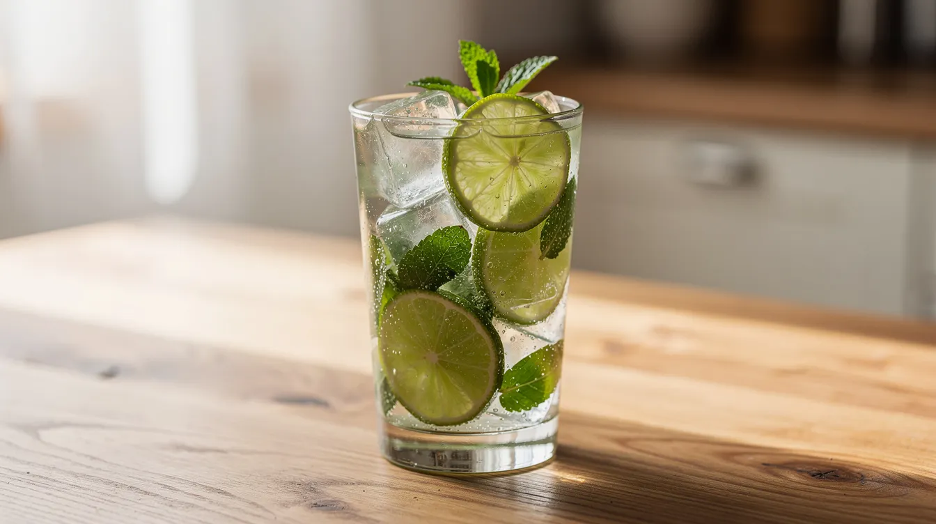 Mocktail z limonką, świeżą miętą i lodem – inspiracja do Mate Mojito 0%