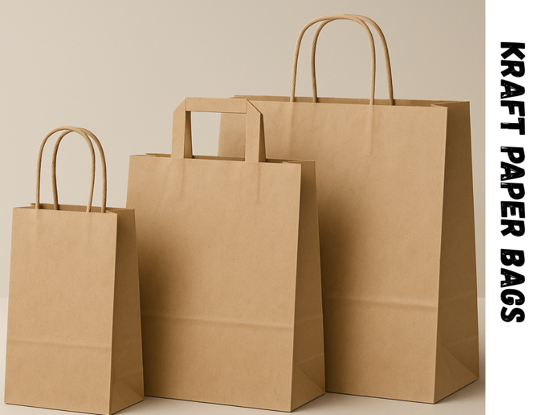 an illustration of a kraft paper bags 