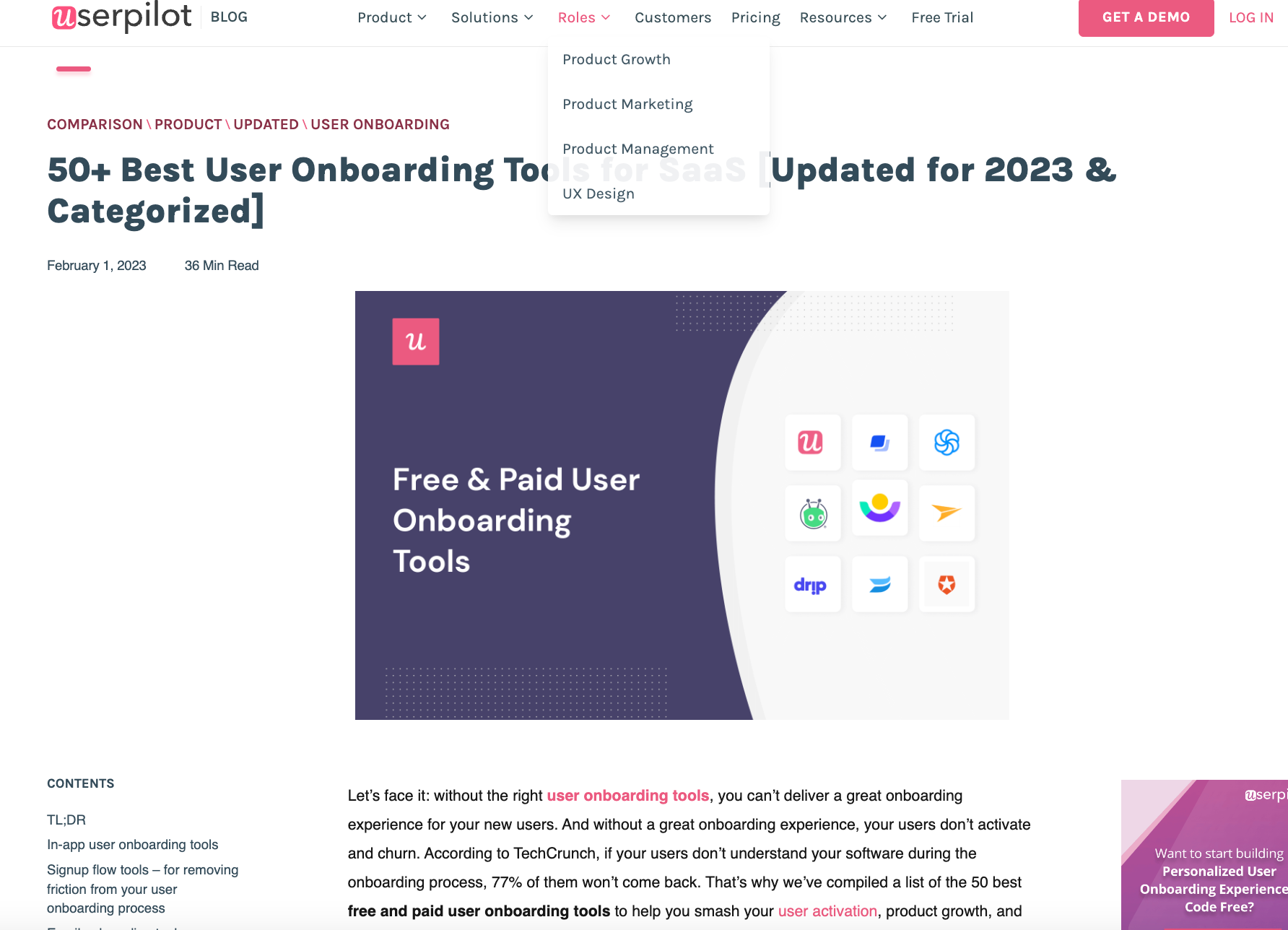 best onboarding tools listicle post