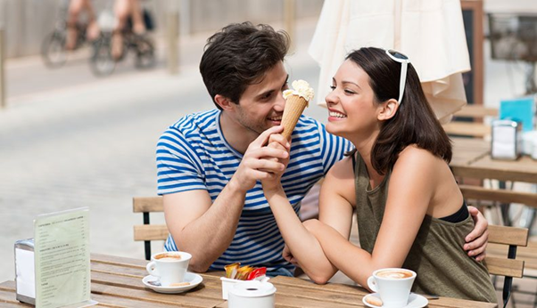 A girl and a guy teasing each other over an ice cream date https://www.lovepanky.com/women/how-to-tips-and-guide-for-women/how-to-be-just-friends