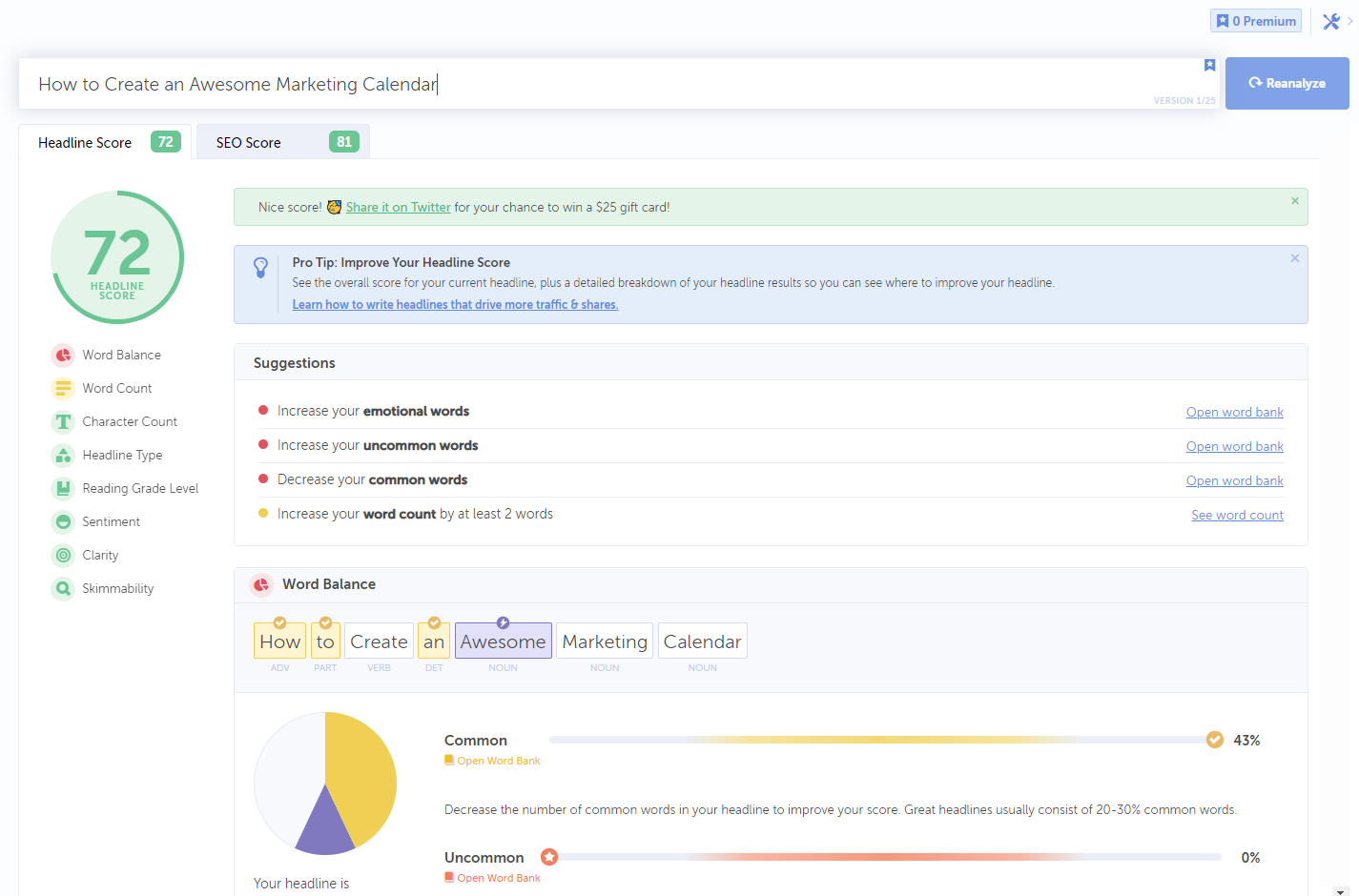 coschedule headline analyzer report