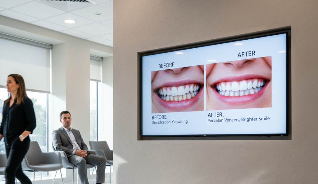 10 Ideas to Improve Your Dentist Waiting Room TV 6 feature before and after smile transformations