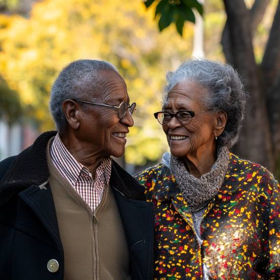 Elderly South Africa couple experiencing no underlying condition, allowing a whole body walk, to reduce body aches and chronic pain