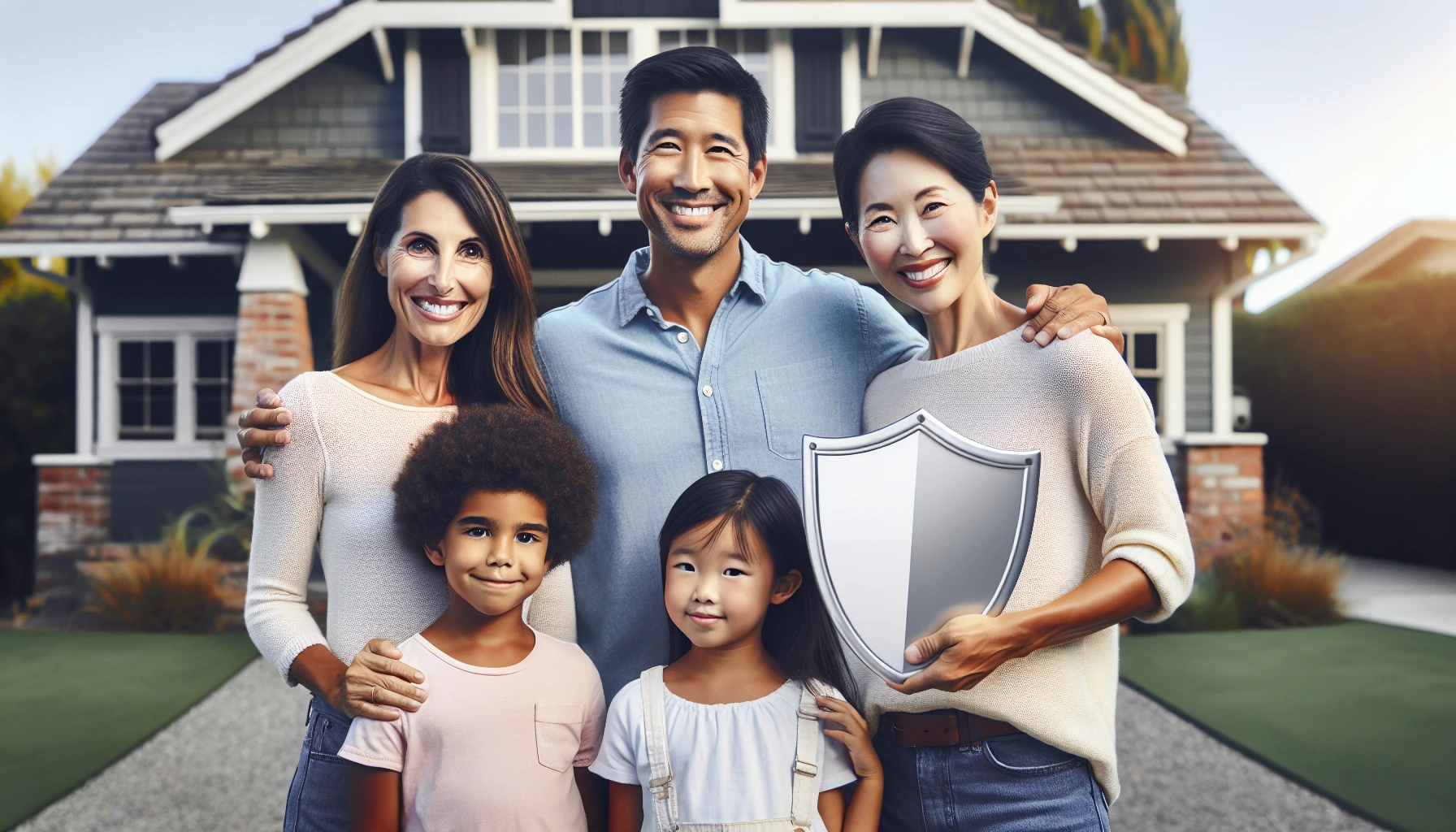 A family feeling secure due to life insurance provided by the employer in Folsom, CA