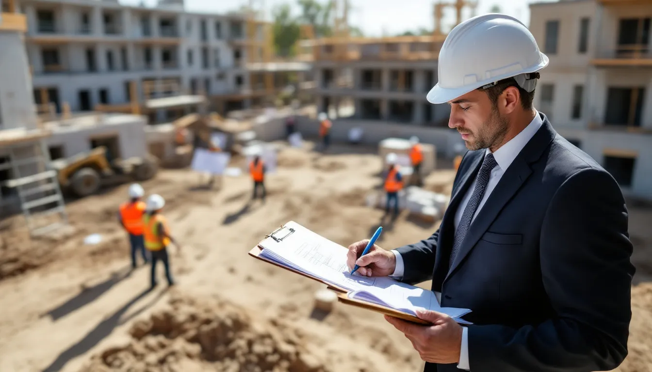 The image shows a client of the Steve Johnston Law Firm working with an attorney to document evidence from a construction site, focusing on details relevant to their workers compensation claim. This scene highlights the importance of legal support for injured workers navigating the complexities of the workers compensation system.