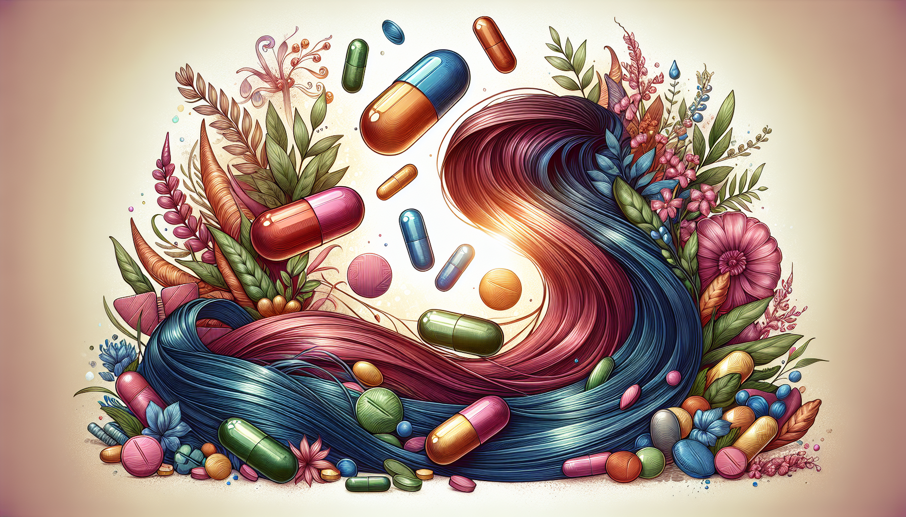 An illustration showcasing essential vitamins that support hair growth.