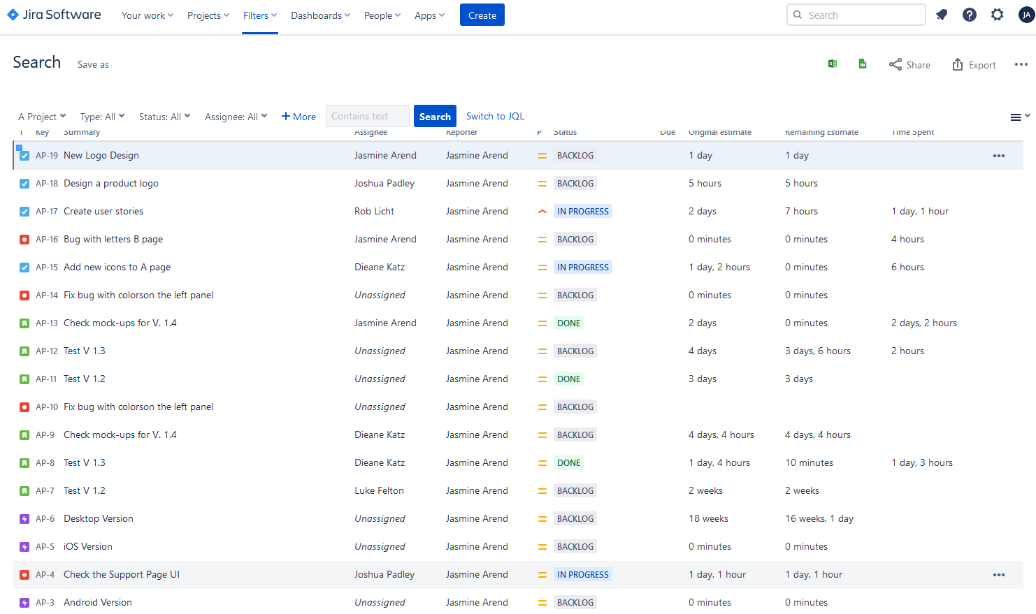 Jira time tracking features