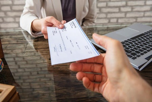 an employee receiving salary.