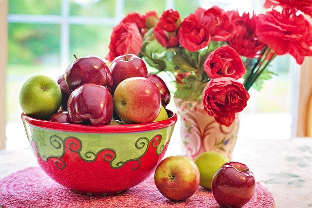 apples, red, bowl