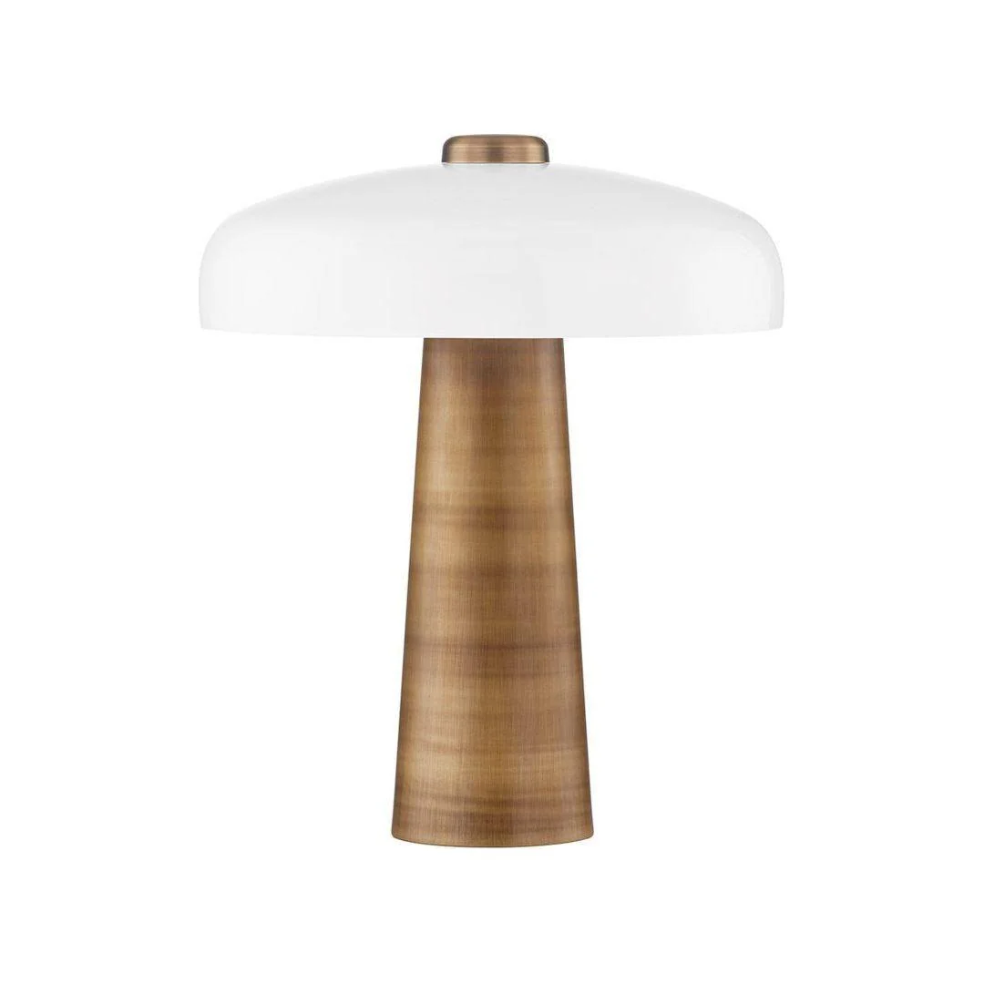 Lush 1-Light Table Lamp with an opal glossy glass lamp shade