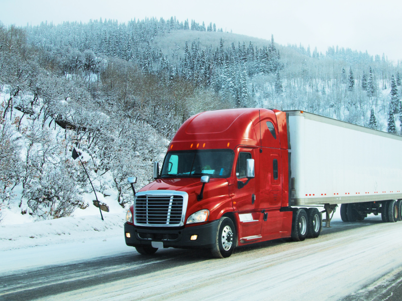 An image of a semi truck. 