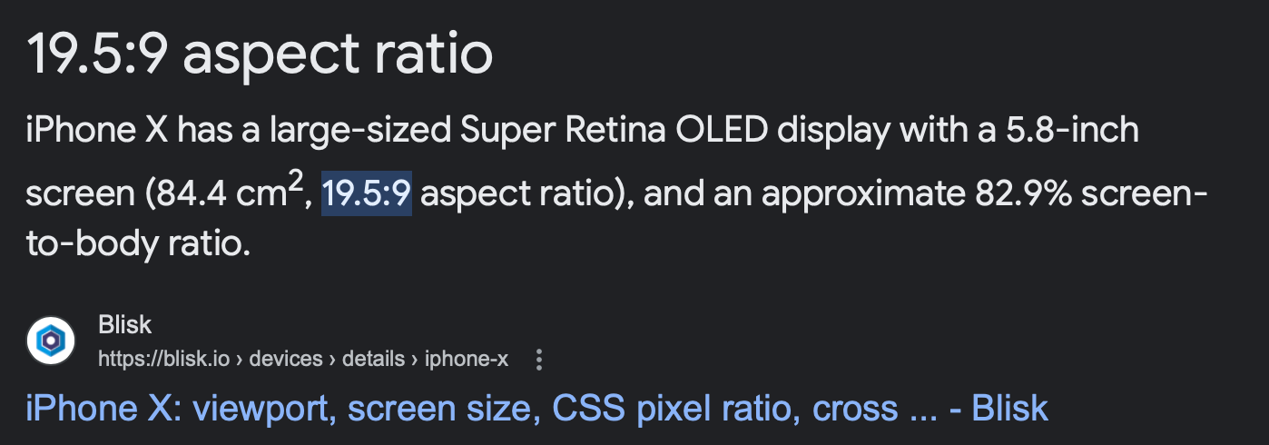 iphone 10 aspect ratio