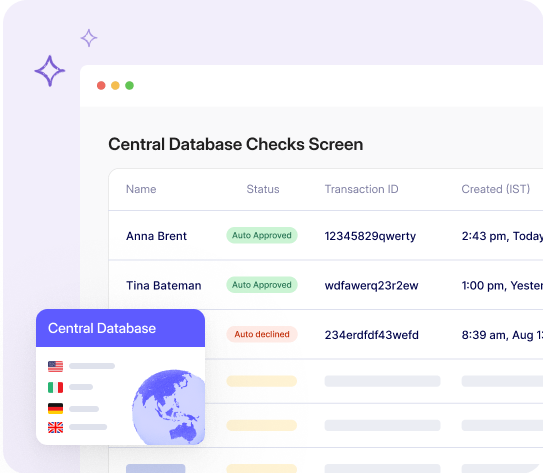 Central database checks HyperVerge