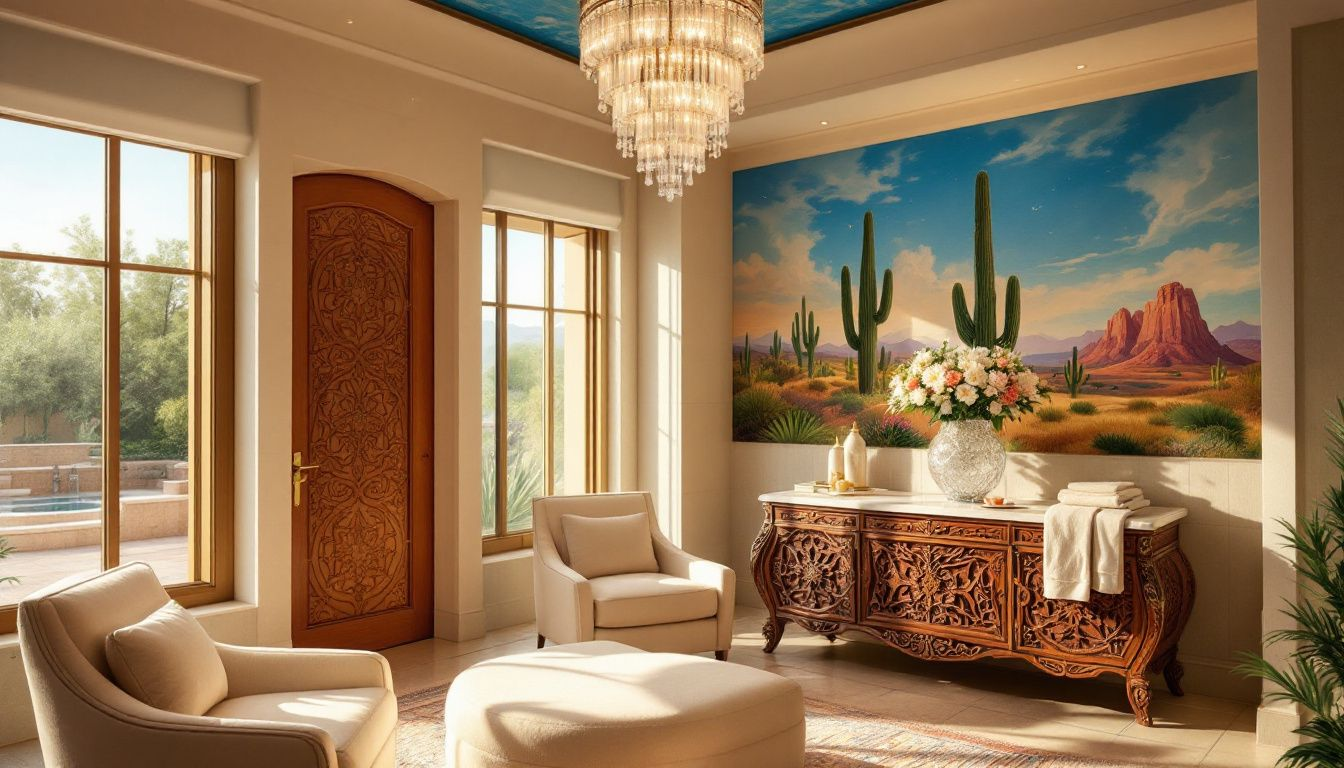 A serene spa treatment room at the Fairmont Scottsdale Princess, offering a relaxing wellness experience.