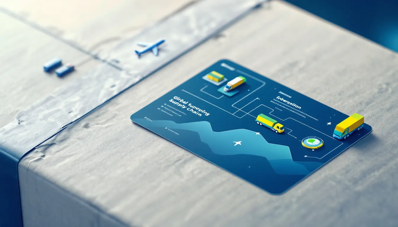 An example of a shipping label on a package ready for delivery.