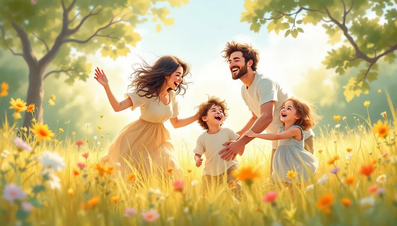 A relaxed family enjoying their outdoor photoshoot.