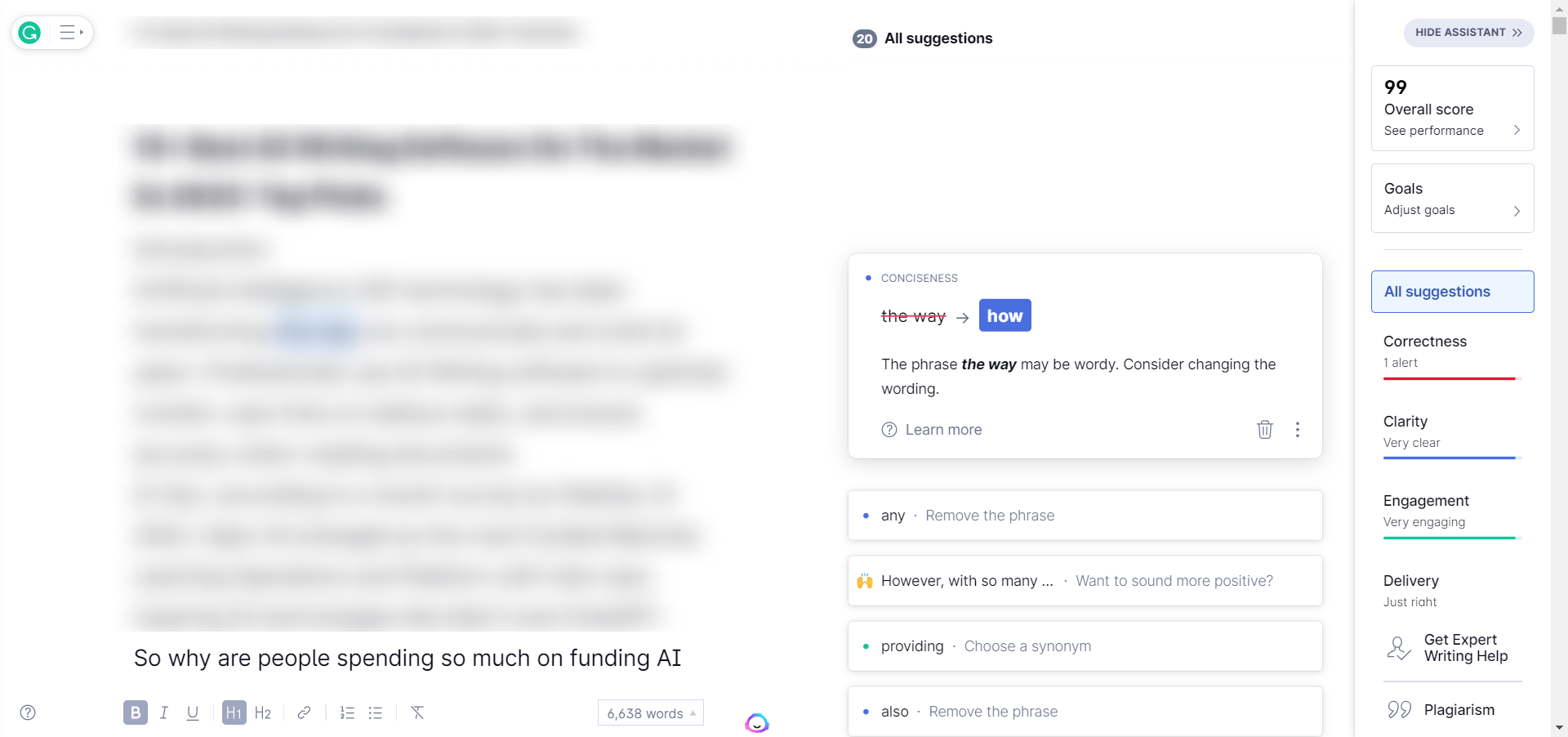 Grammarly editor