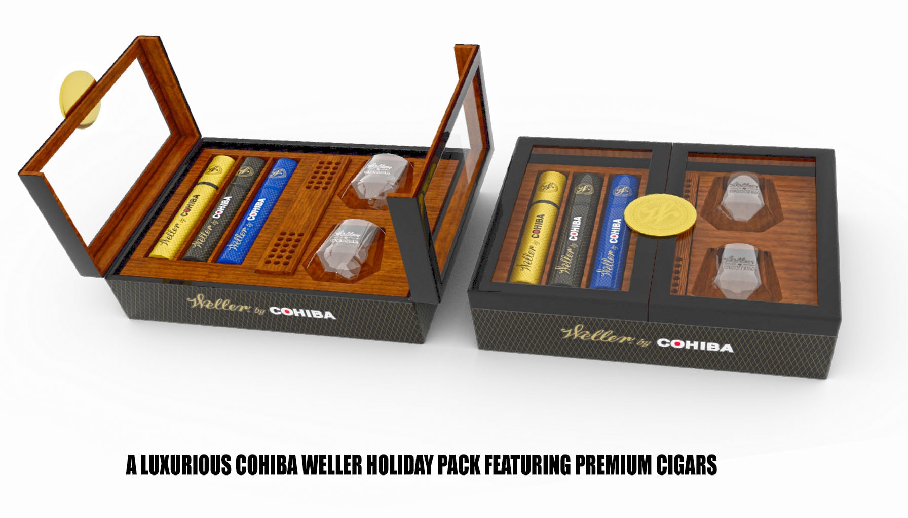 A luxurious Cohiba Weller holiday pack featuring premium cigars.