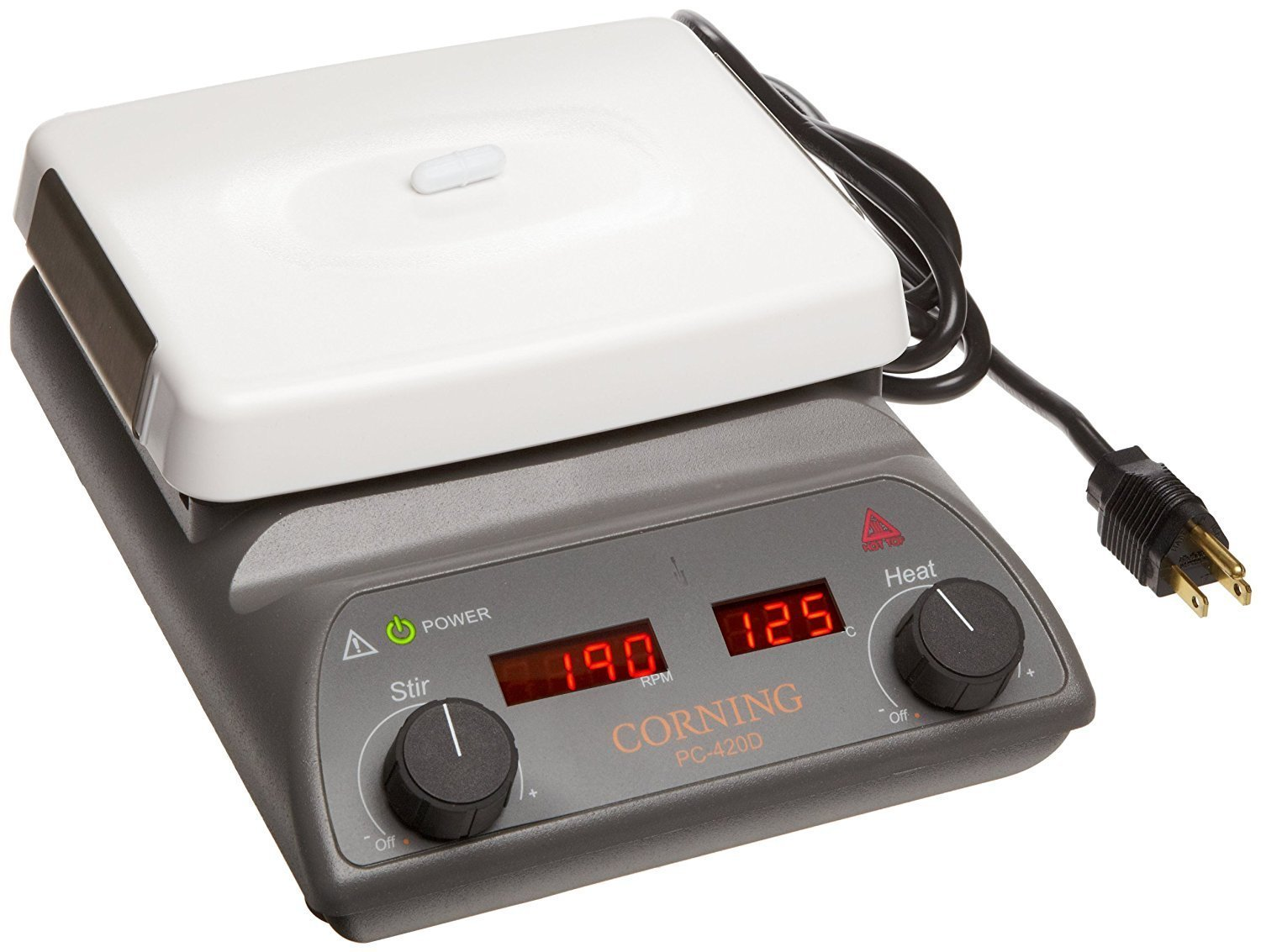 A lab hot plate with digital display and precise heating
