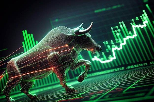 Key characteristics of bull markets illustrated with upward trends.