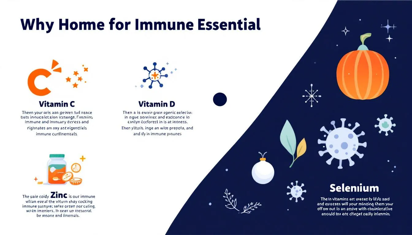A selection of vitamins and minerals essential for immune support.