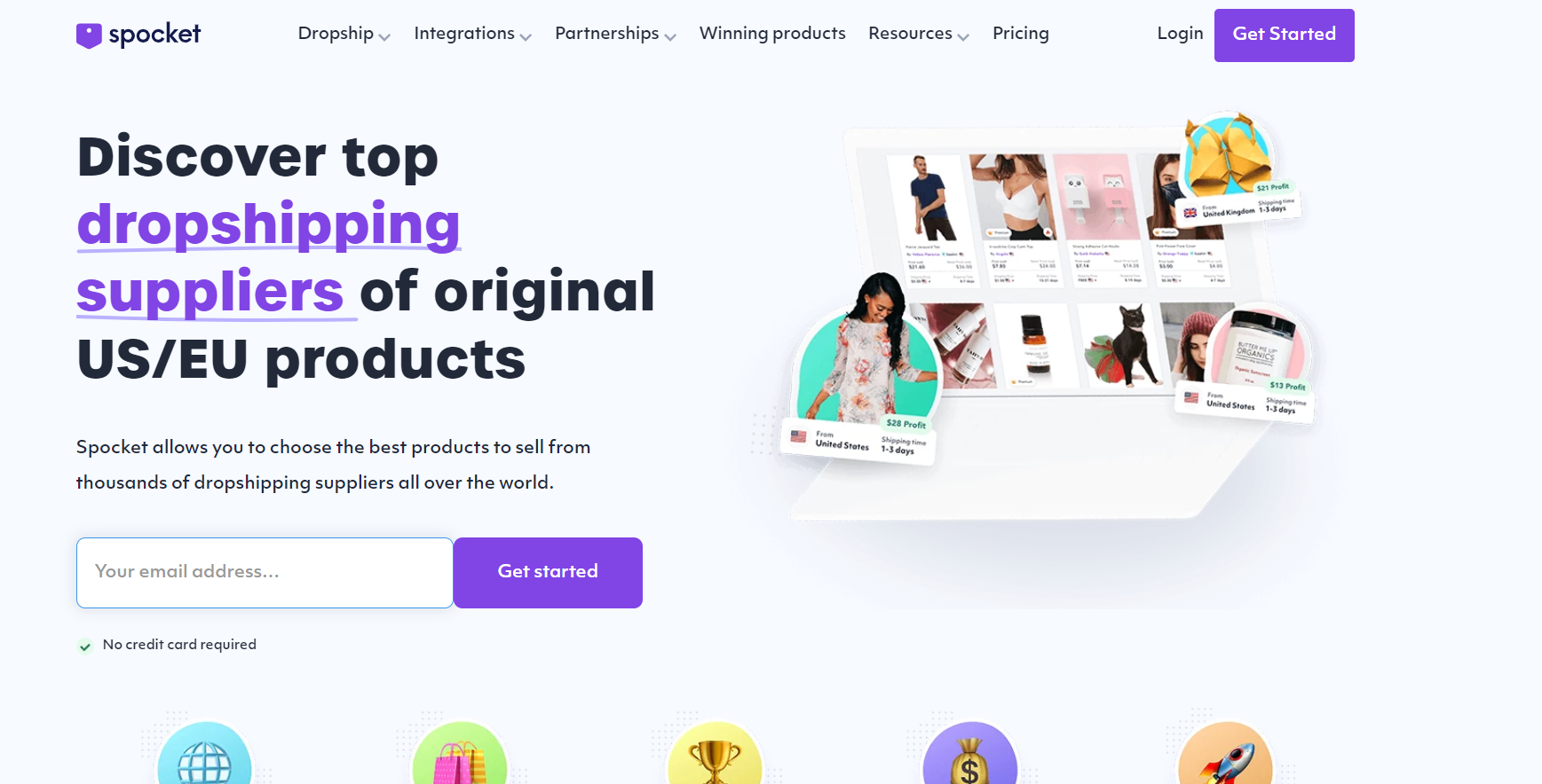 Spocket is an innovative dropshipping platform that connects dropshippers to certified electronics dropshipping suppliers primarily based in the US and Europe.