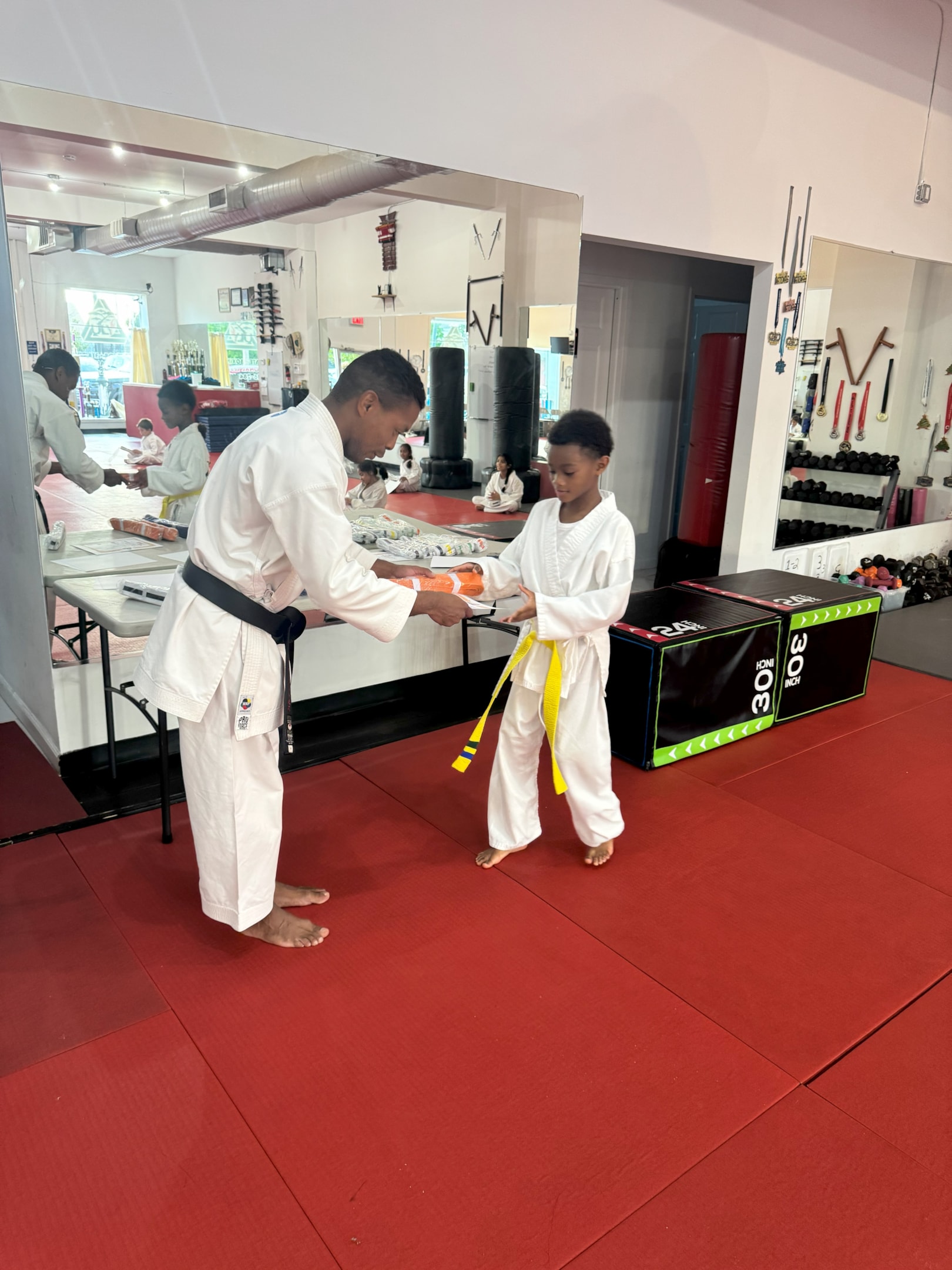 a full body workout like karate leads to so many great physical abilities. Core strength, weight loss, better muscle tone, and ultimately a healthier body following healthy habits